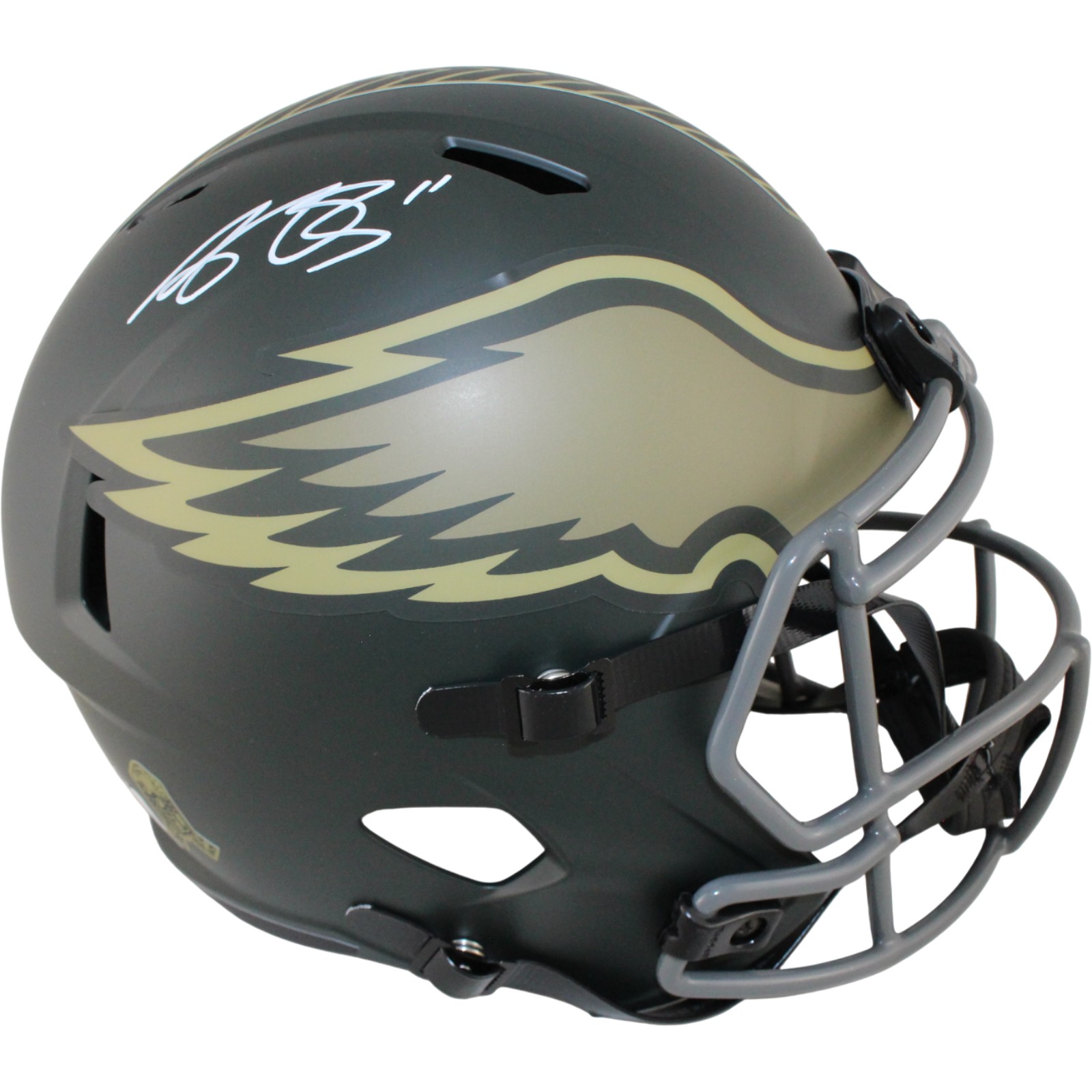 AJ Brown Autographed Philadelphia Eagles F/S 25 STS Helmet Beckett WIT 54027