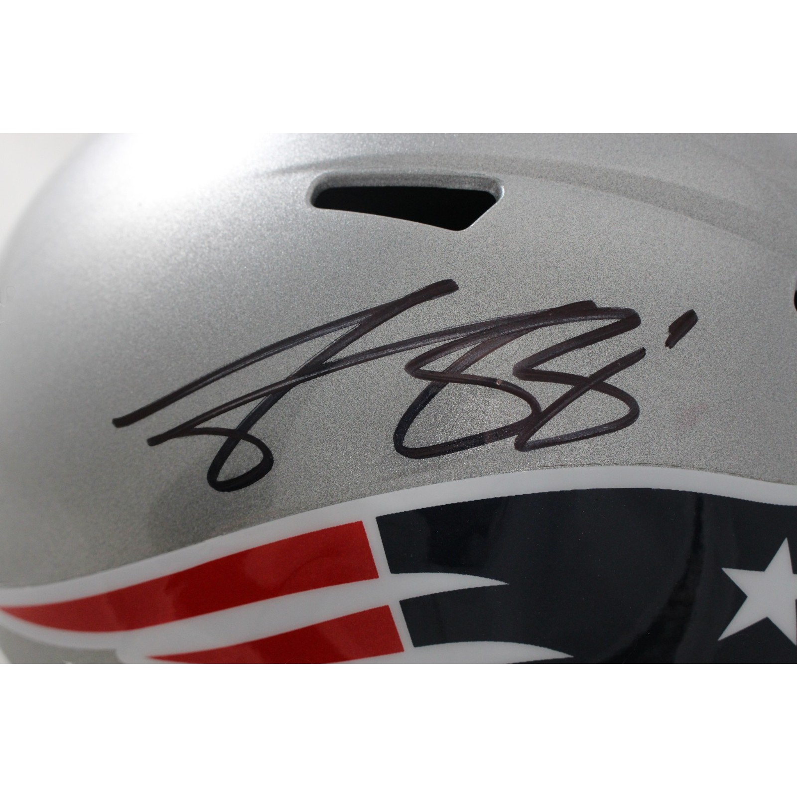 AJ Brown Signed New England Patriots F/S Helmet Beckett Witnessed 57977
