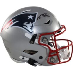 AJ Brown Autographed New England Patriots SpeedFlex Helmet Beckett WIT 57981
