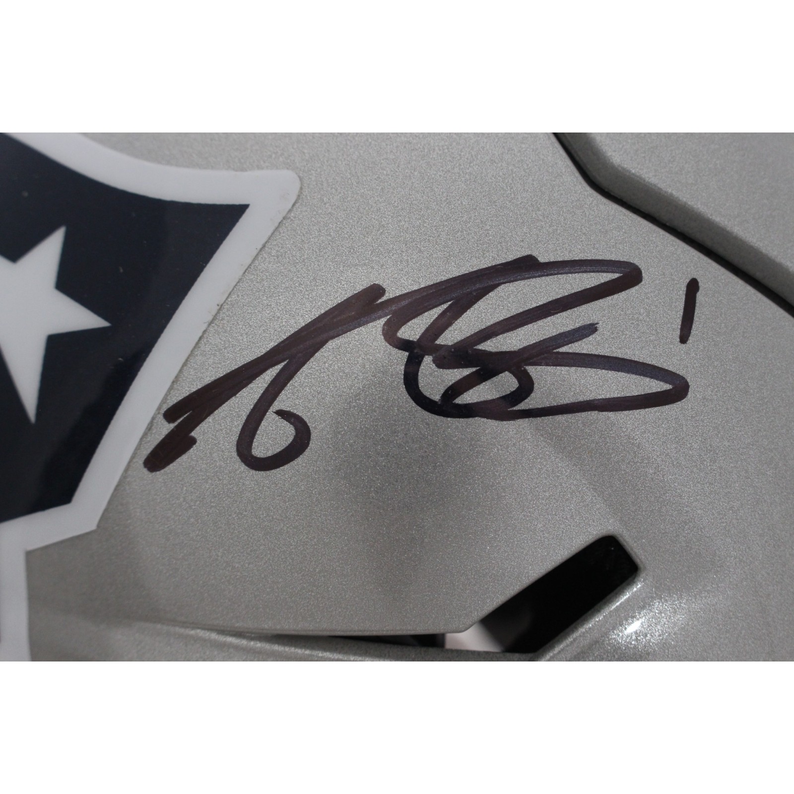 AJ Brown Autographed New England Patriots SpeedFlex Helmet Beckett WIT 57981