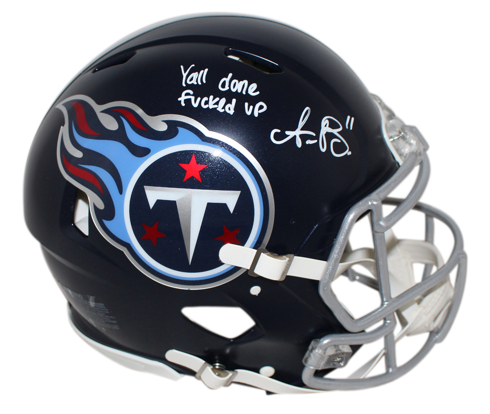 AJ Brown Autographed Tennessee Titans Authentic Speed Helmet BAS