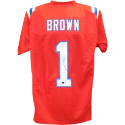 AJ Brown Autographed/Signed Pro Style Sz XL Red Jersey Beckett Witnessed 57961