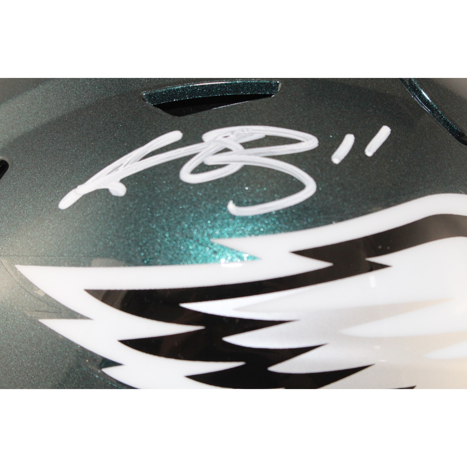 AJ Brown Autographed Philadelphia Eagles Mid-Size Midi Helmet Beckett W 54028