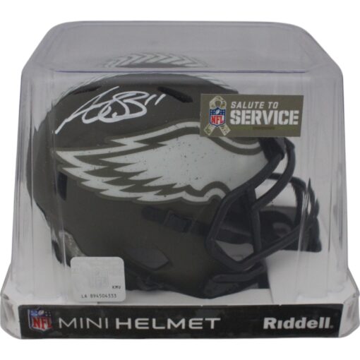 AJ Brown Autographed Philadelphia Eagles 22 Salute Mini Helmet Beckett 48828