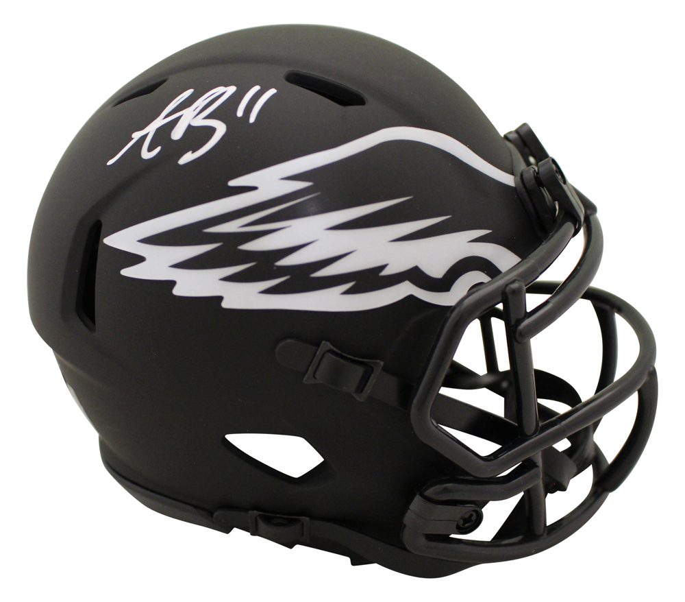 AJ Brown Autographed Philadelphia Eagles Speed Mini Helmet Beckett