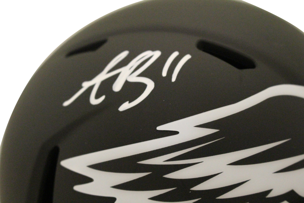 AJ Brown Autographed Philadelphia Eagles Speed Mini Helmet Beckett