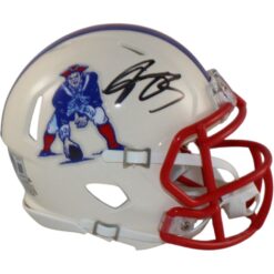 AJ Brown Signed New England Patriots Retro Mini Helmet Beckett Witnessed 57970