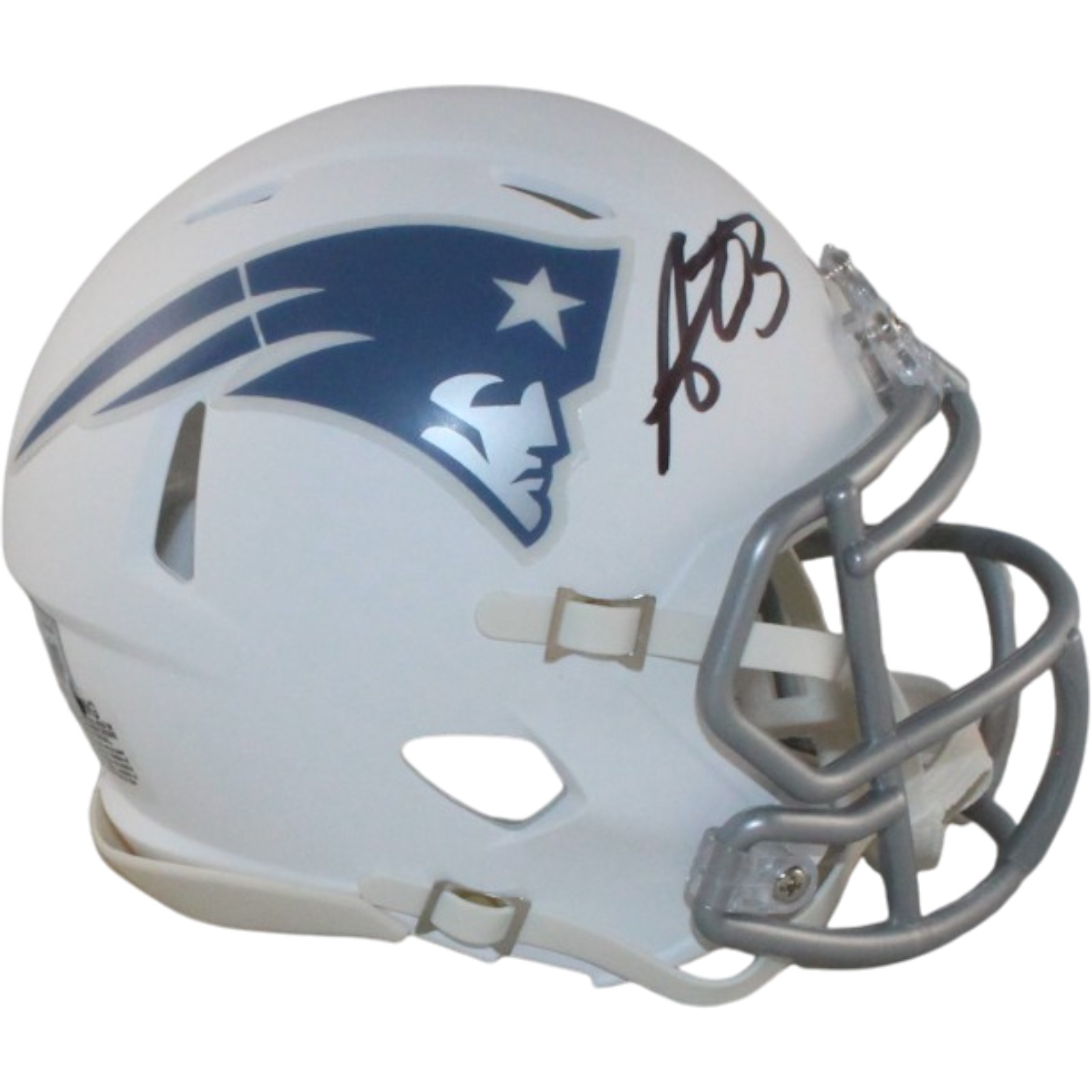 AJ Brown Signed New England Patriots Rivalries Mini Helmet Beckett WIT 57972