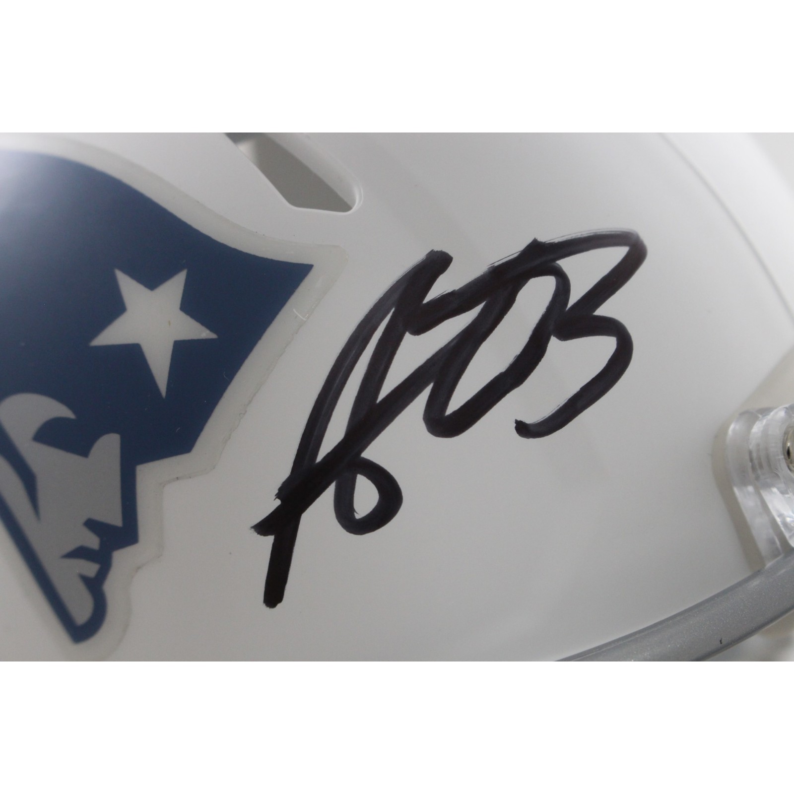 AJ Brown Signed New England Patriots Rivalries Mini Helmet Beckett WIT 57972
