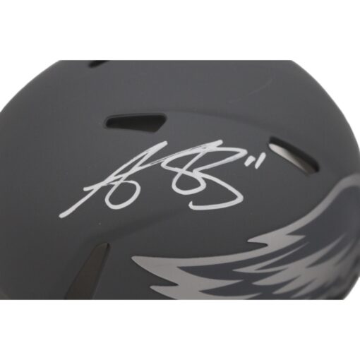 AJ Brown Autographed Philadelphia Eagles Slate Mini Helmet Beckett 48831