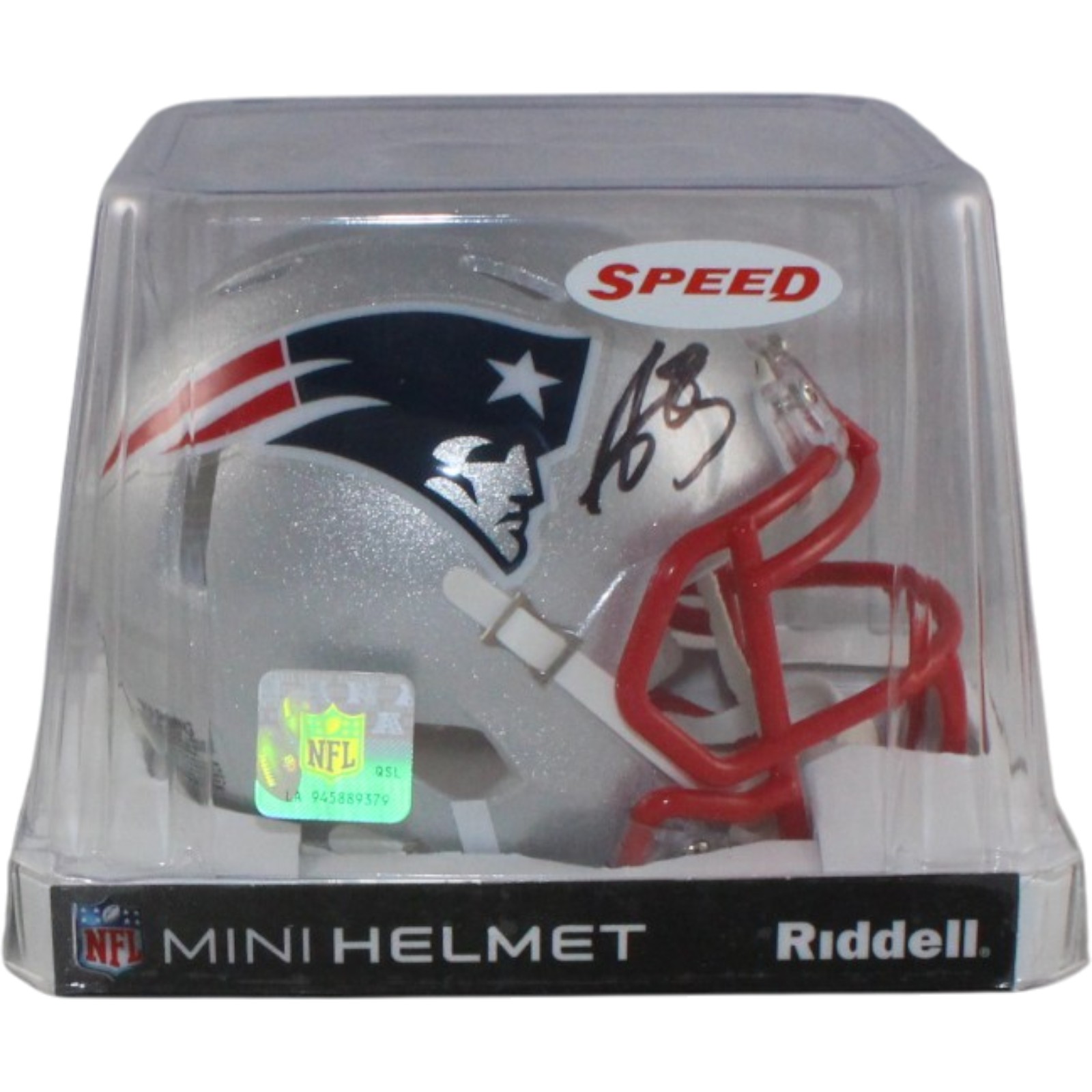 AJ Brown Autographed New England Patriots Mini Helmet Beckett Witnessed 57968 5 AJ Brown Autographed New England Patriots Mini Helmet Beckett Witnessed 57968