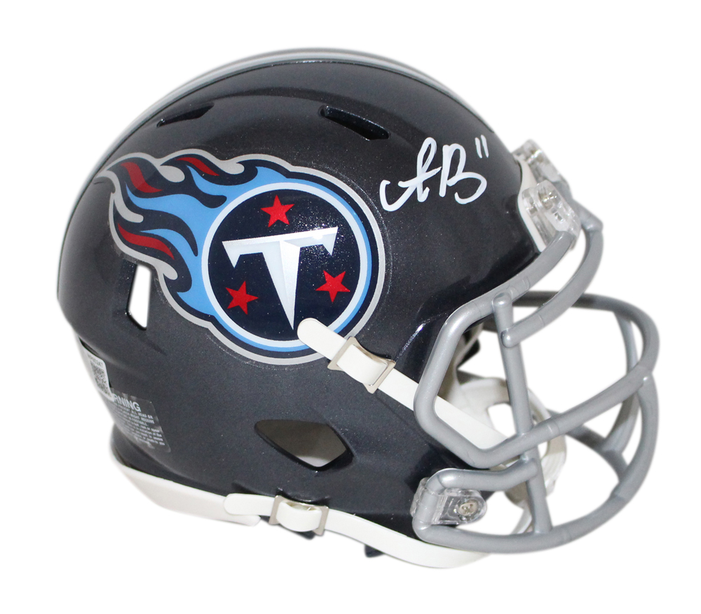 AJ Brown Autographed/Signed Tennessee Titans Speed Mini Helmet BAS
