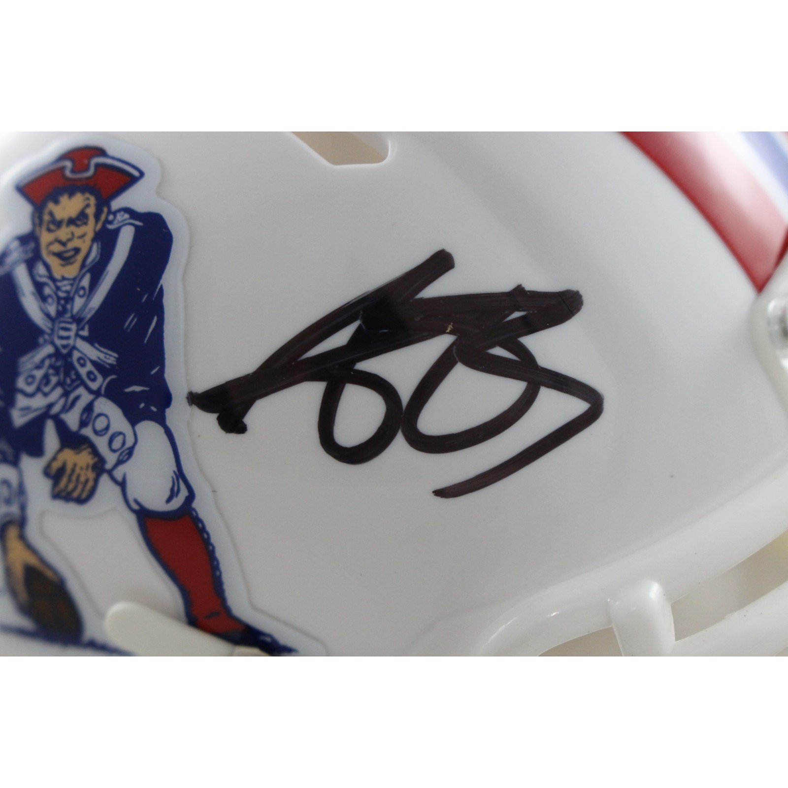 AJ Brown Signed New England Patriots 82-89 TB Mini Helmet Beckett WIT 57965 2 AJ Brown Signed New England Patriots 82-89 TB Mini Helmet Beckett WIT 57965