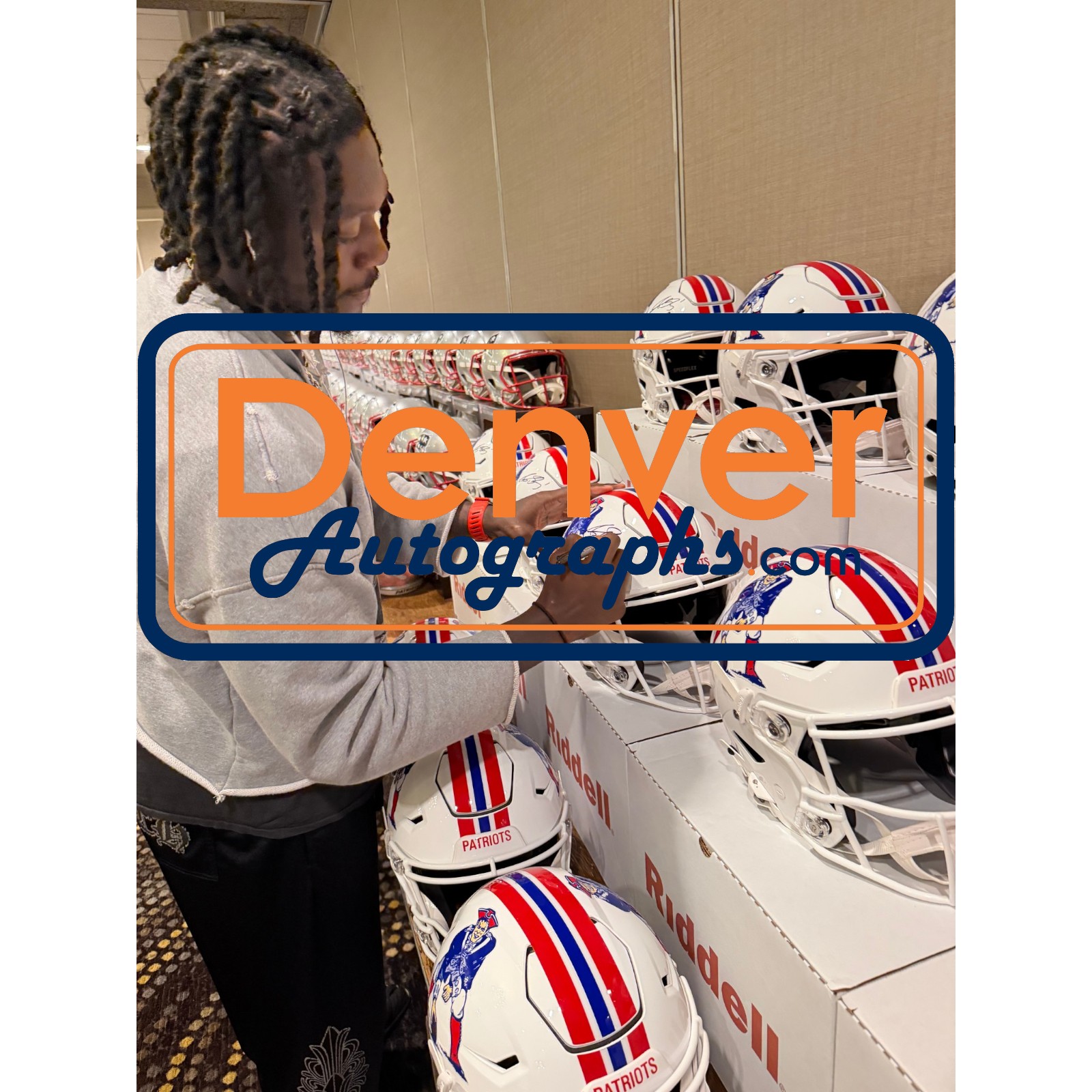 AJ Brown Signed New England Patriots SpeedFlex 82-89 TB Helmet Beckett WIT 57983 7 AJ Brown Signed New England Patriots SpeedFlex 82-89 TB Helmet Beckett WIT 57983