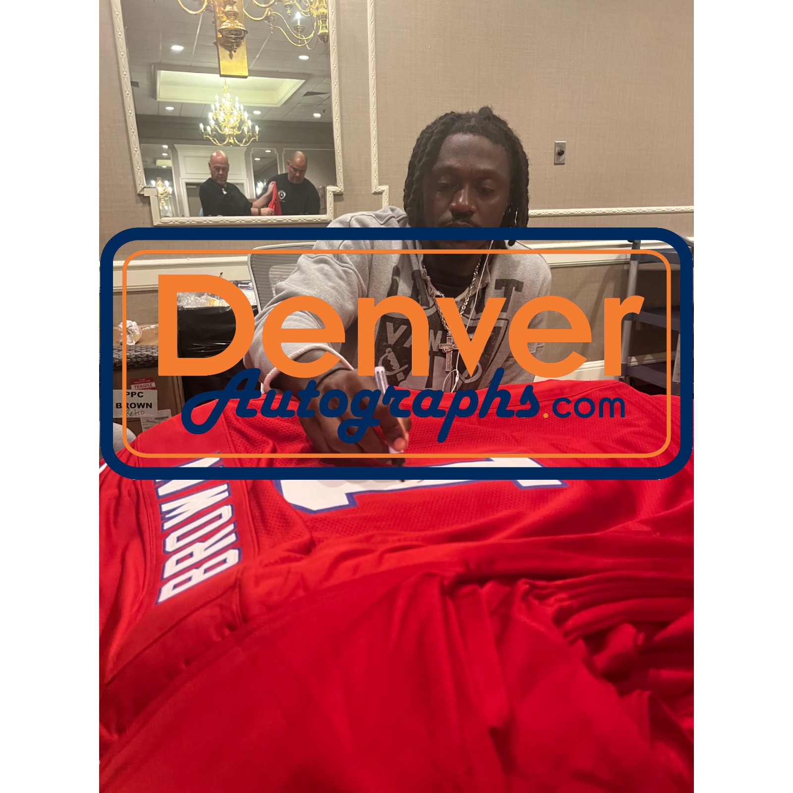 AJ Brown Autographed/Signed Pro Style Sz XL Red Jersey Beckett Witnessed 57961 5 AJ Brown Autographed/Signed Pro Style Sz XL Red Jersey Beckett Witnessed 57961