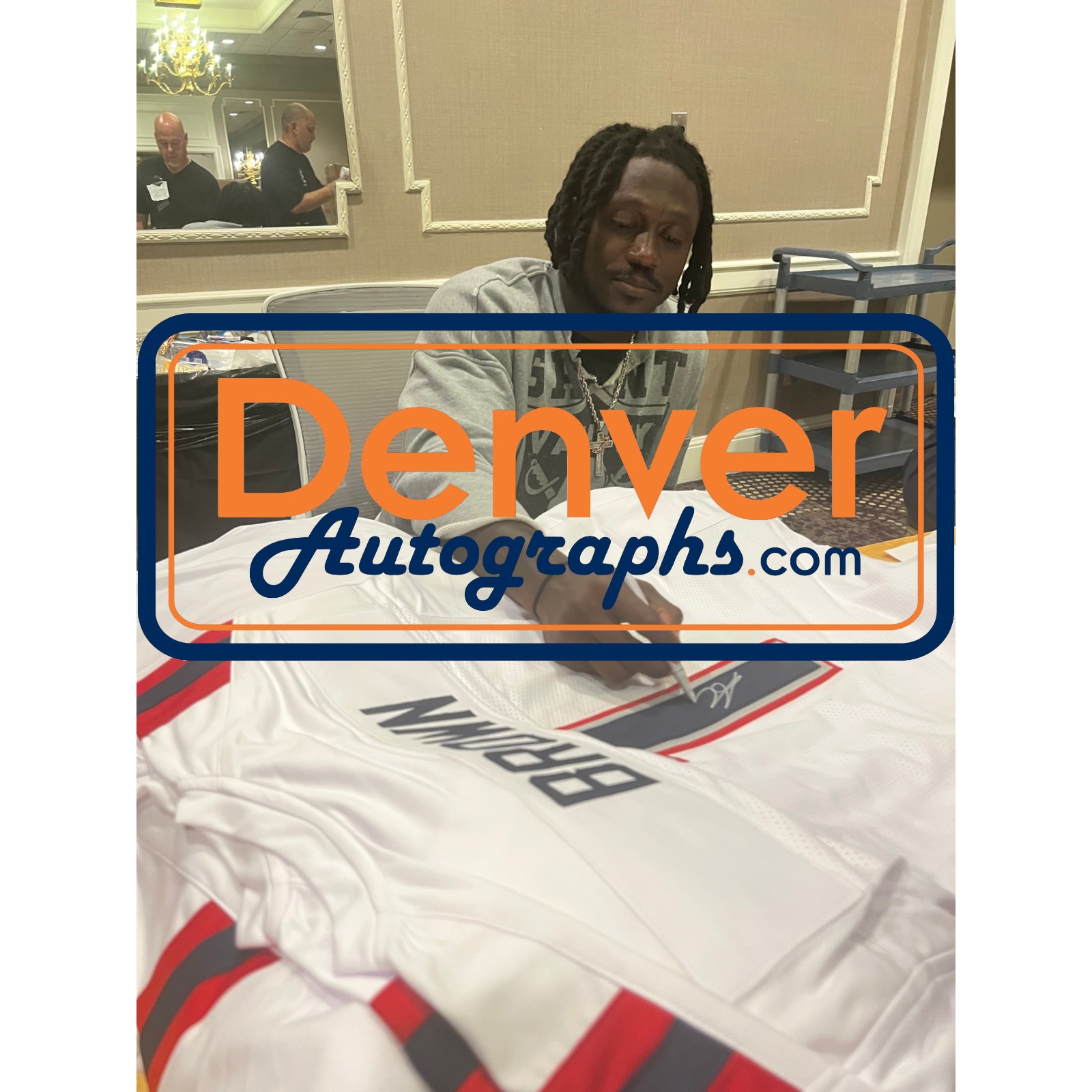 AJ Brown Autographed/Signed Pro Style Sz XL White Jersey Beckett Witnessed 57962 5 AJ Brown Autographed/Signed Pro Style Sz XL White Jersey Beckett Witnessed 57962