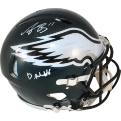 AJ Brown Devonta Smith Signed Philadelphia Eagles Authentic Helmet Beckett 50178