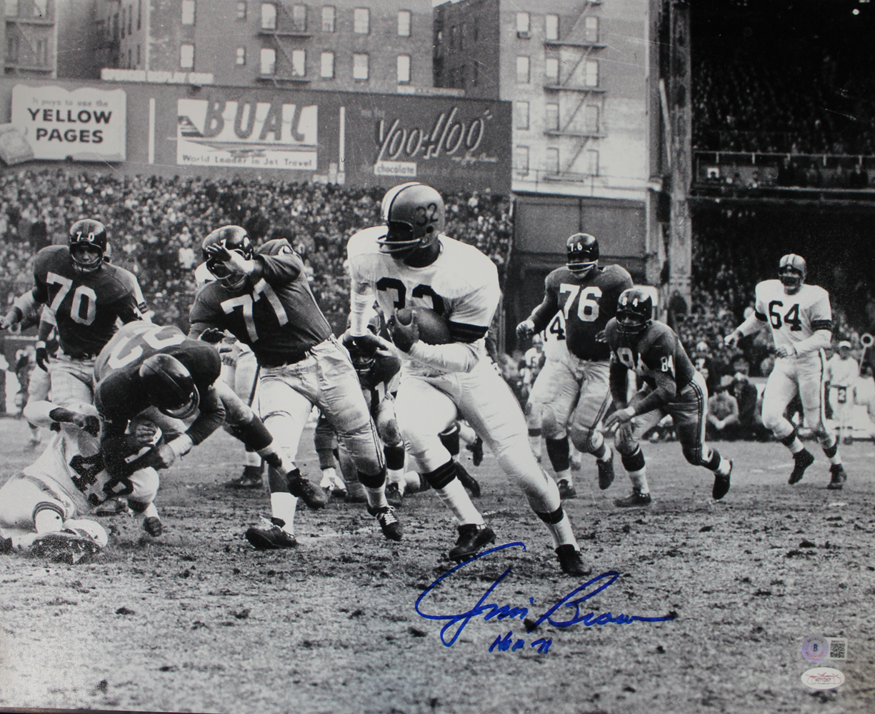 Jim Brown Autographed/Signed Cleveland Browns 16x20 Photo HOF Beckett