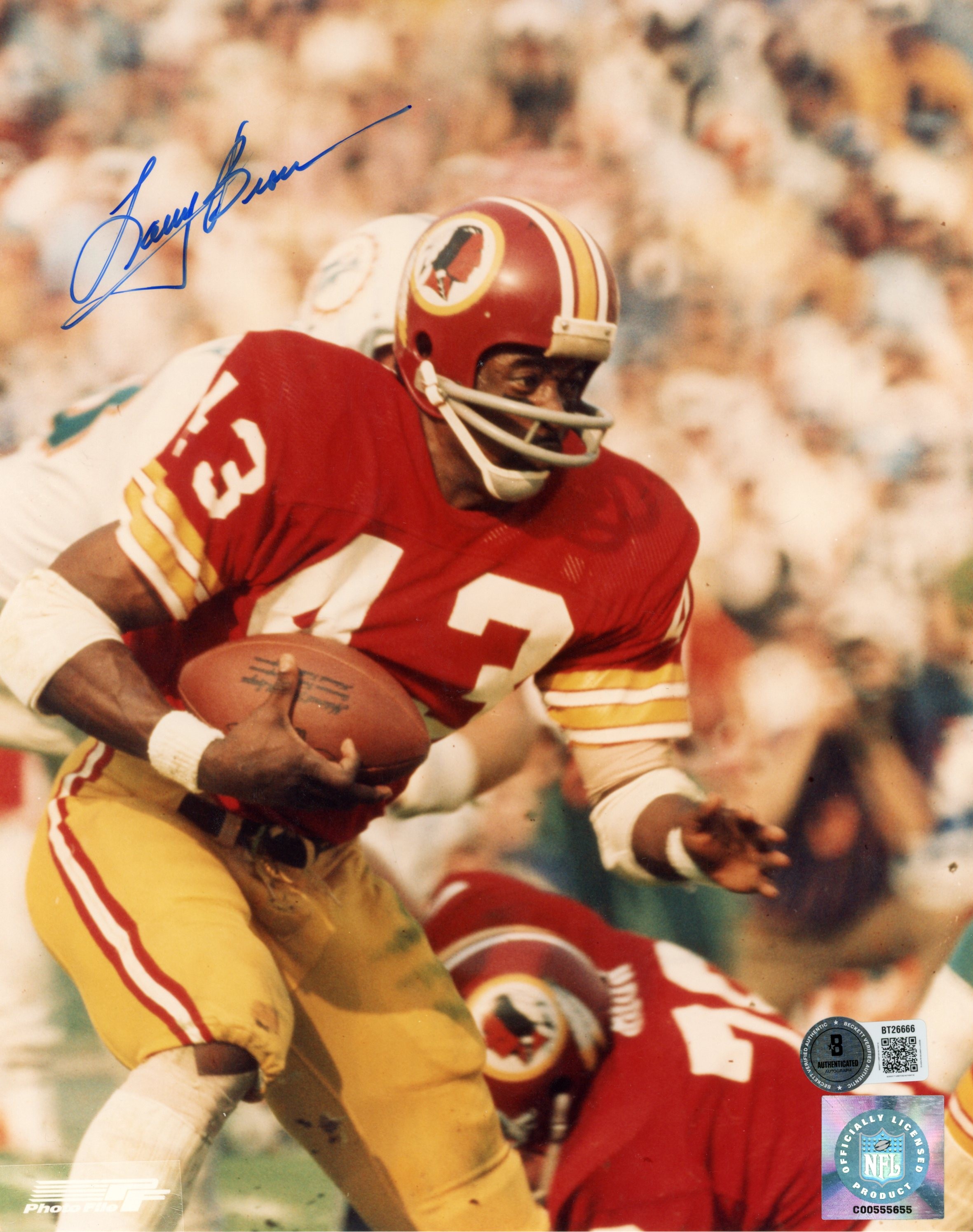Larry Brown Autographed/Signed Washington Redskins 8x10 Photo Beckett 56675