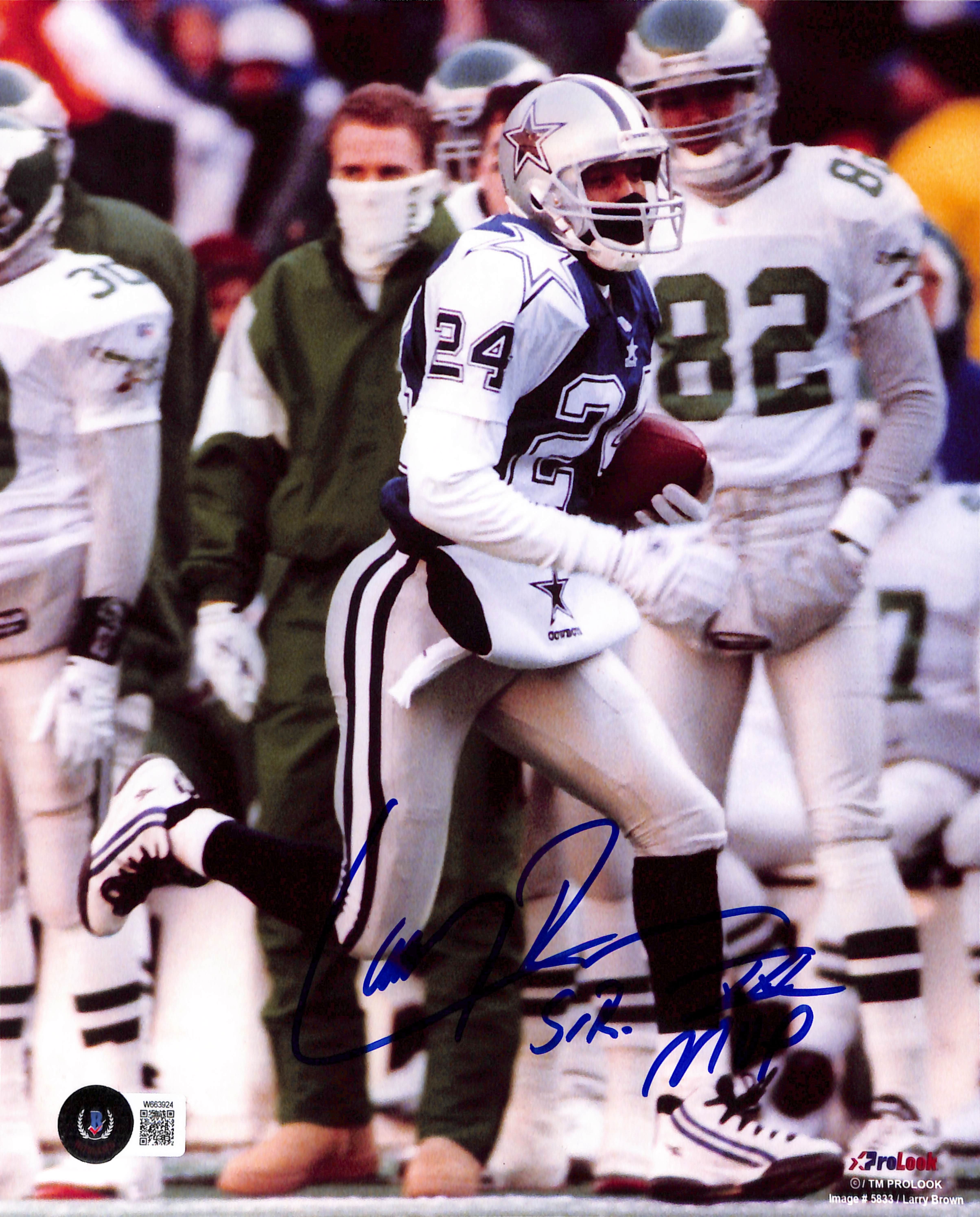 Larry Brown Autographed/Signed Dallas Cowboys 8x10 Beckett 