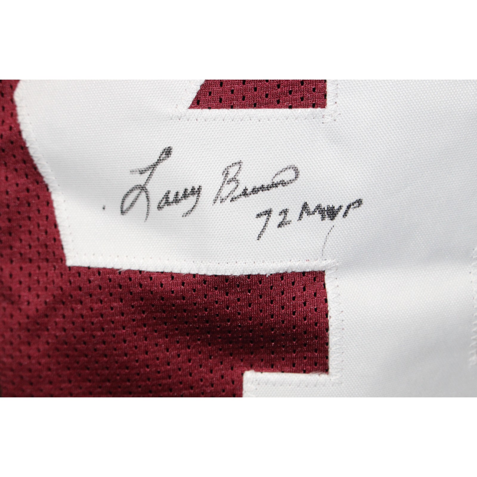 Larry Brown Autographed Pro Style XL Red Jersey 72 MVP Beckett Witness 54287