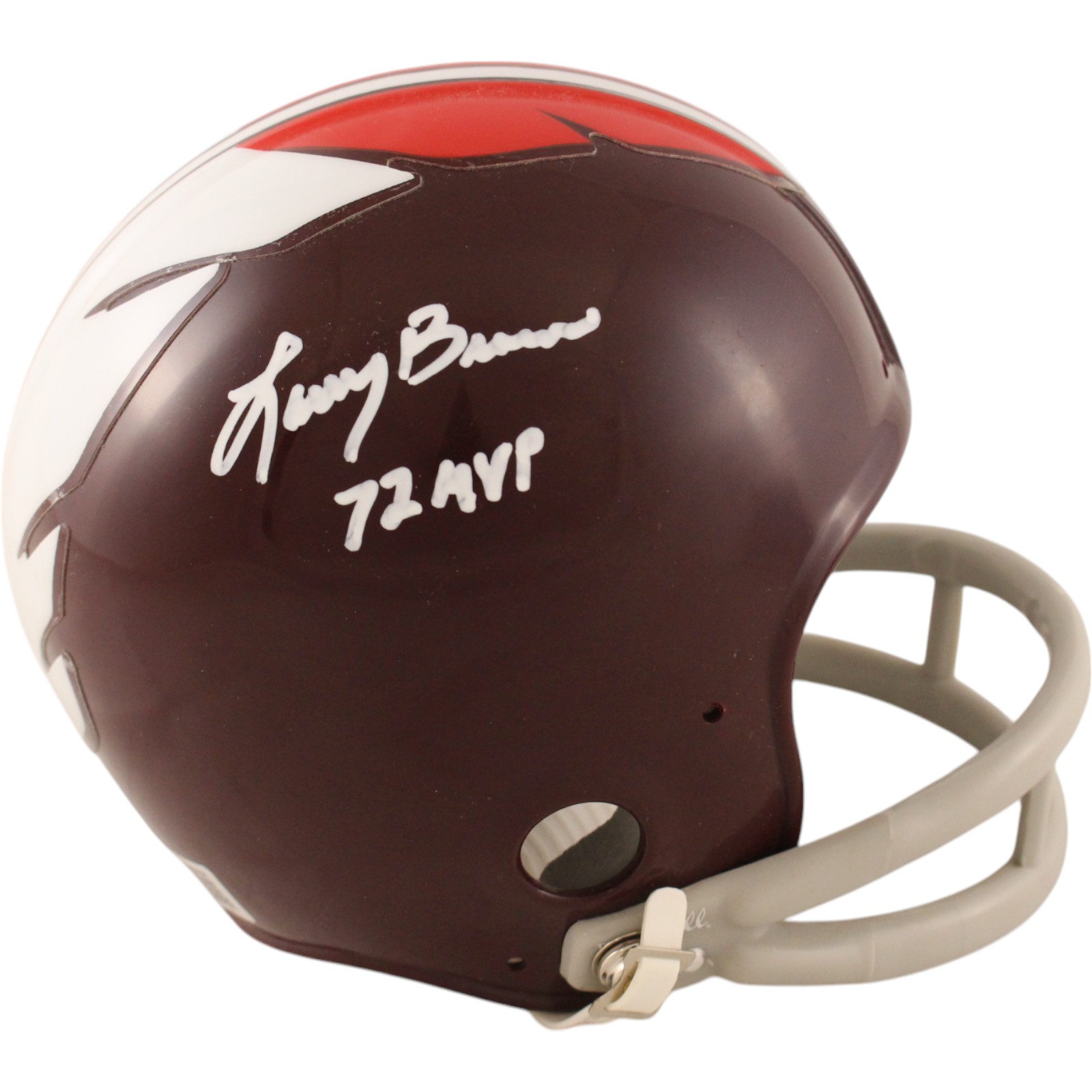 Larry Brown Signed Washington Redskins TB 58-64 VSR4 Mini Helmet Beckett 49234