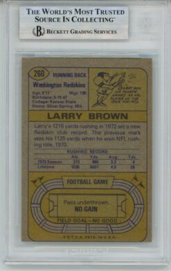 Larry Brown Autographed 1974 Topps #260 Trading Card Slab Beckett 57117
