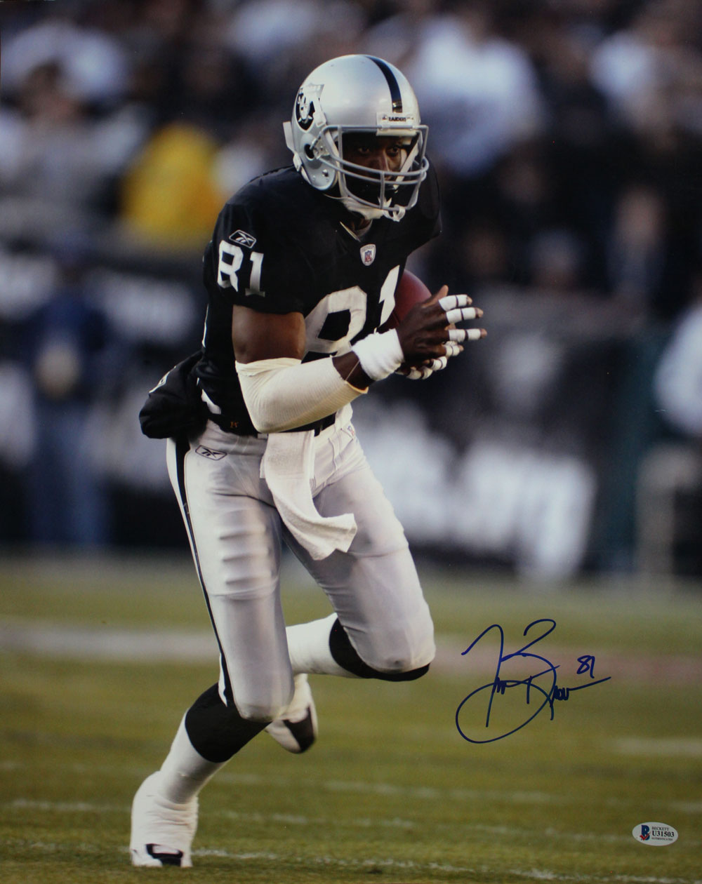 Tim Brown Autographed/Signed Oakland Raiders 16x20 Photo BAS 29038