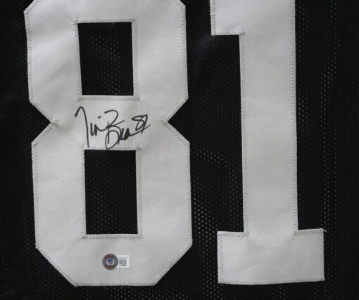 Tim Brown Autographed/Signed Pro Style Black XL Jersey Beckett
