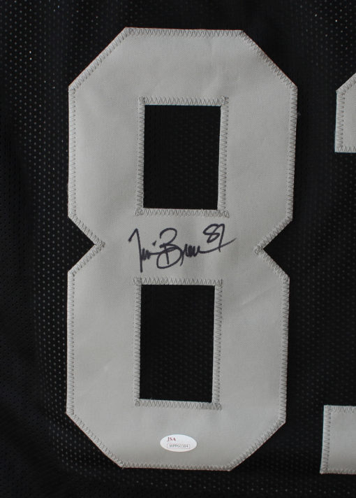 Tim Brown Autographed/Signed Oakland Raiders Black XL Jersey JSA 24506