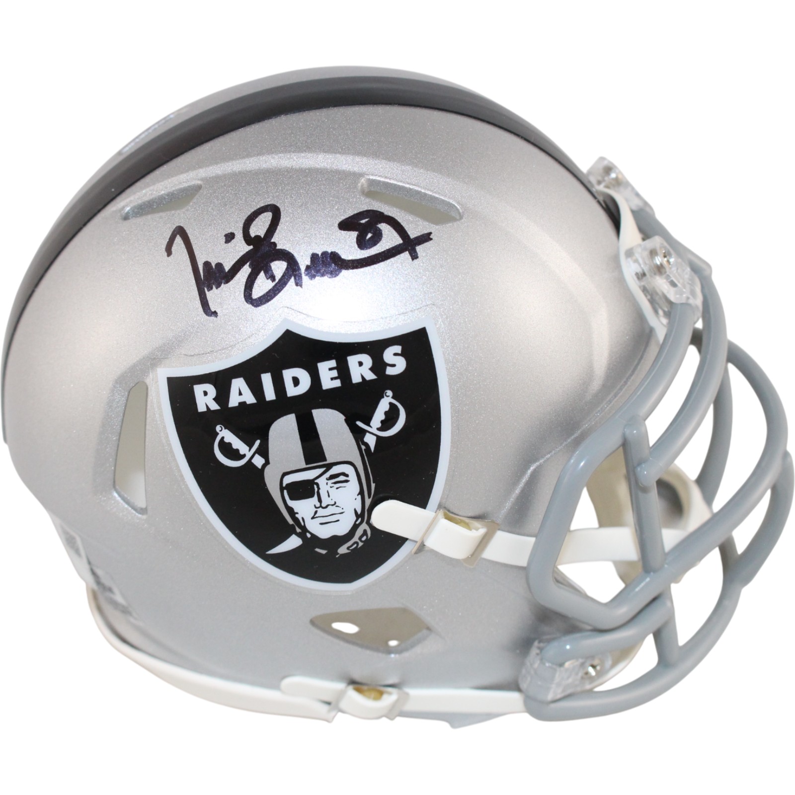 Tim Brown Autographed/Signed Oakland Raiders Mini Helmet Fanatics 51867