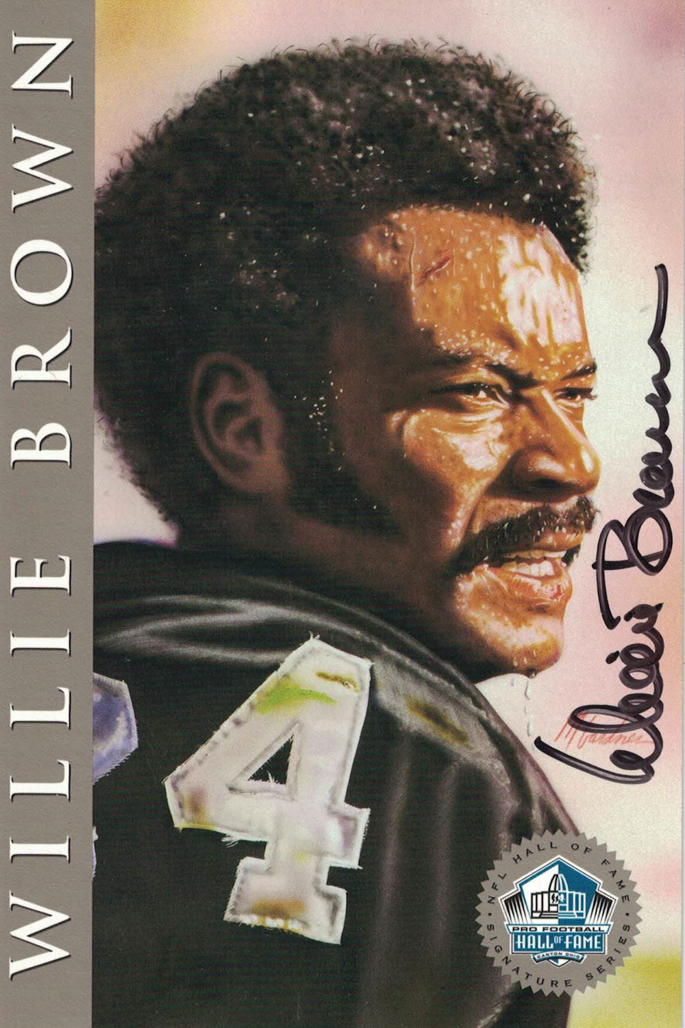 Willie Brown Signed Oakland Raiders HOF Signature Series Card Ron Mix 29344
