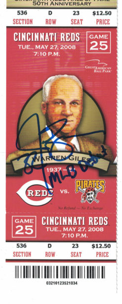 Jay Bruce Autographed Cincinnati Reds Ticket 5/27/2008 MLB Debut JSA 24738