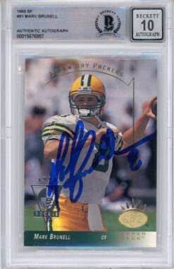 Mark Brunnell Signed 1993 UD SP #91 (Grade 10) Rookie Trading Card BAS Slab 