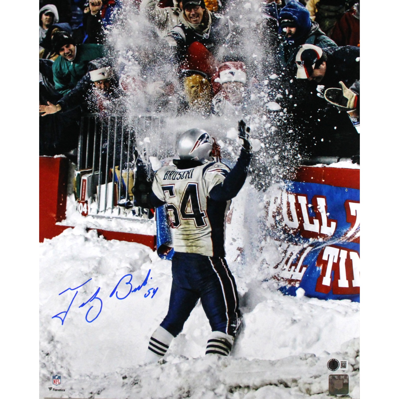 Tedy Bruschi Autographed New England Patriots 16x20 Photo Beckett Witness 51668 1 Tedy Bruschi Autographed New England Patriots 16x20 Photo Beckett Witness 51668