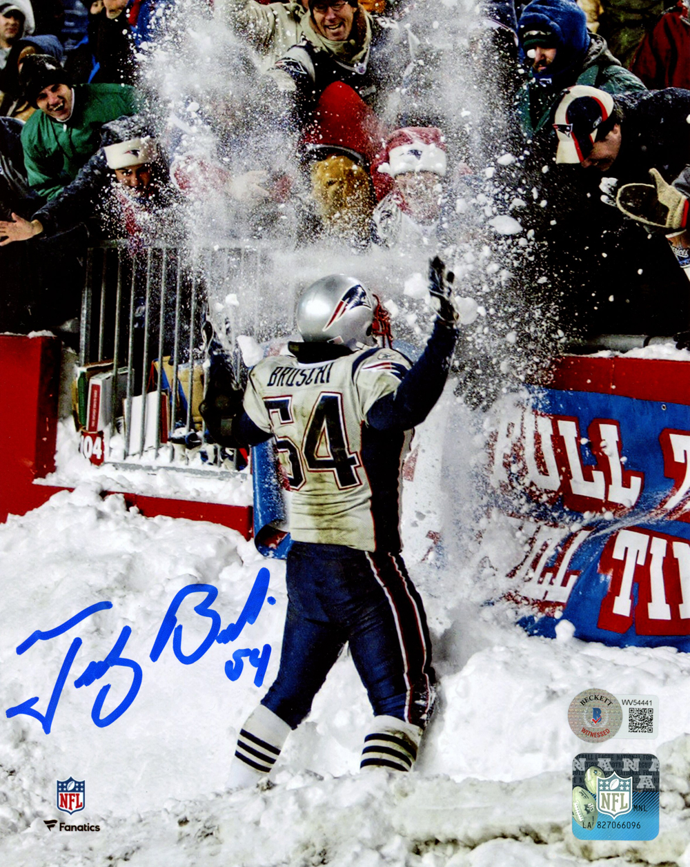 Tedy Bruschi Autographed New England Patriots 8x10 Photo Beckett