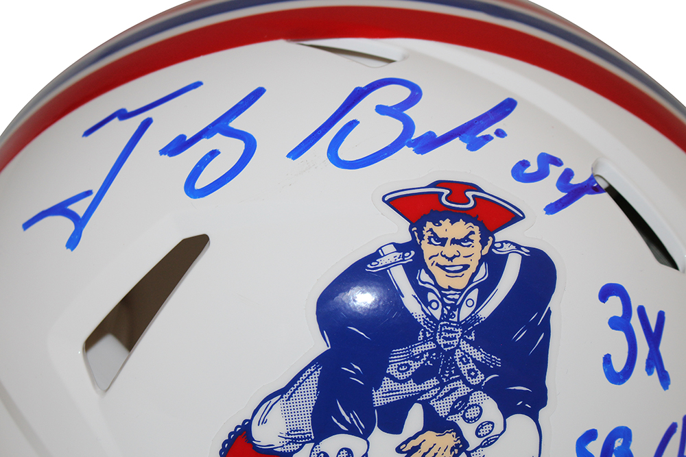 Tedy Bruschi Signed New England Patriots Authentic 90-92 Speed Helmet BAS