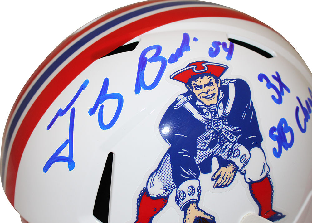 Tedy Bruschi Signed New England Patriots F/S 90-92 Speed Helmet Beckett