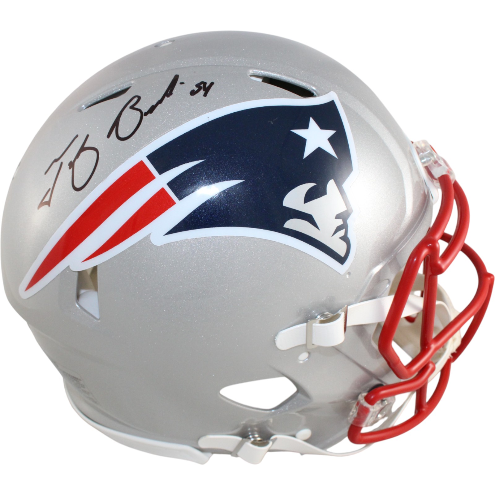 Tedy Bruschi Signed New England Patriots Authentic Helmet Beckett Witness 51678
