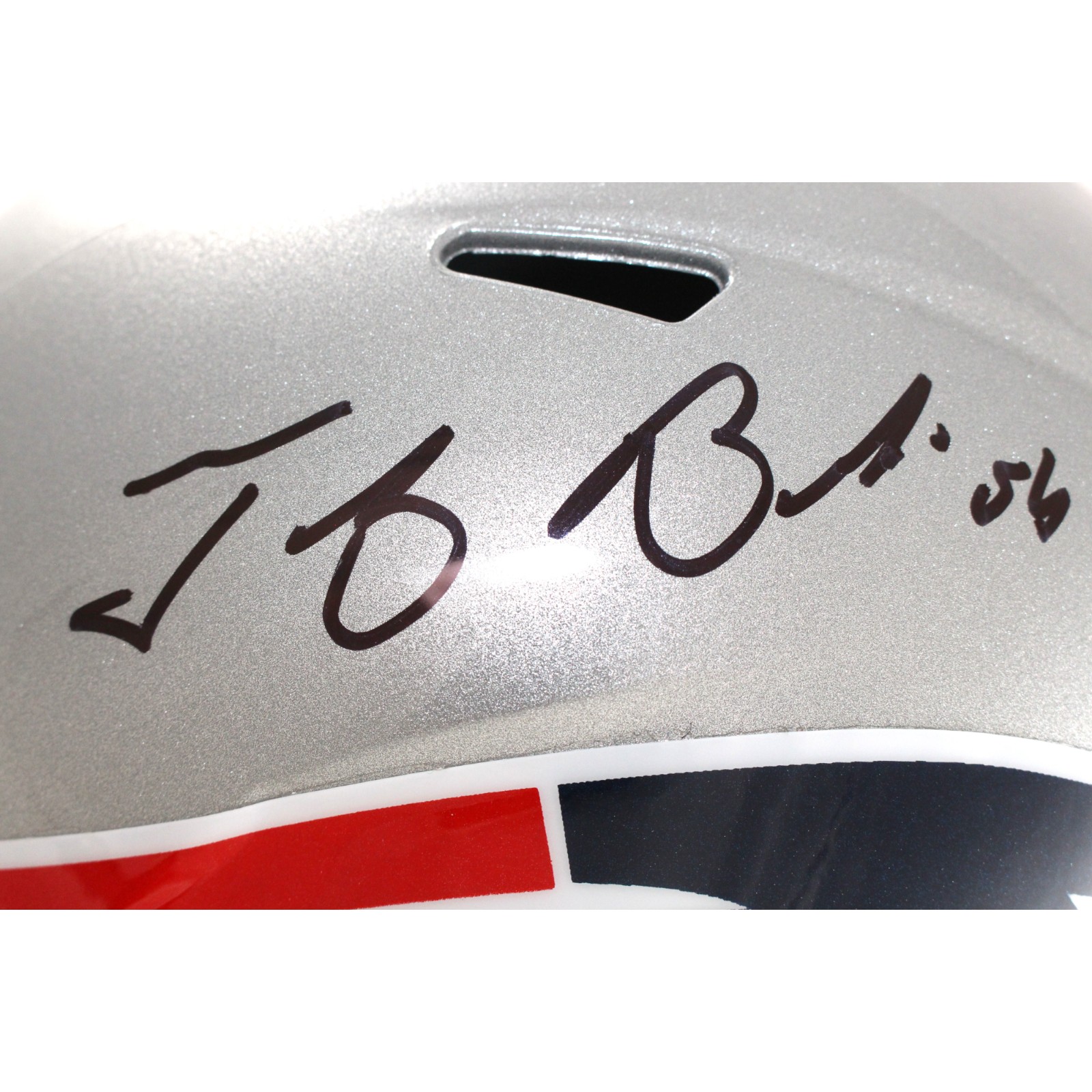Tedy Bruschi Autographed New England Patriots F/S Helmet Beckett Witness 51691 2 Tedy Bruschi Autographed New England Patriots F/S Helmet Beckett Witness 51691