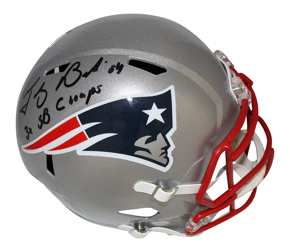 Tedy Bruschi Signed New England Patriots F/S Helmet Insc. Beckett