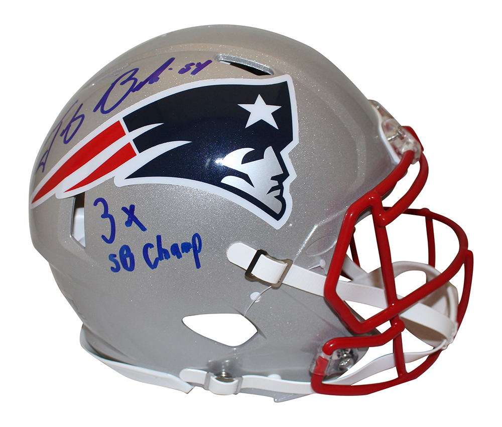 Tedy Bruschi Signed New England Patriots Authentic Speed Helmet BAS