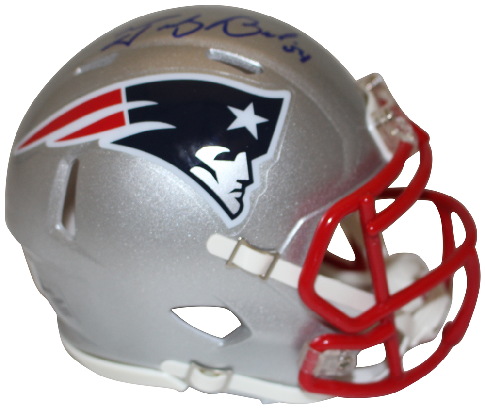 Tedy Bruschi Autographed New England Patriots Speed Mini Helmet Beckett
