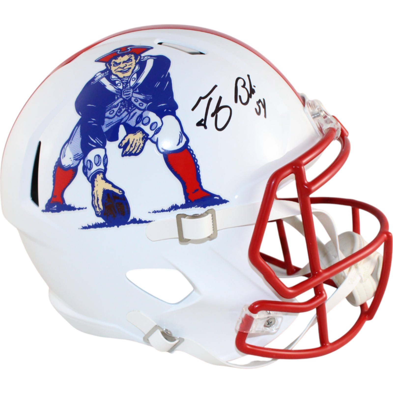 Tedy Bruschi Signed New England Patriots F/S TB Helmet Beckett Witness 51686 1 Tedy Bruschi Signed New England Patriots F/S TB Helmet Beckett Witness 51686