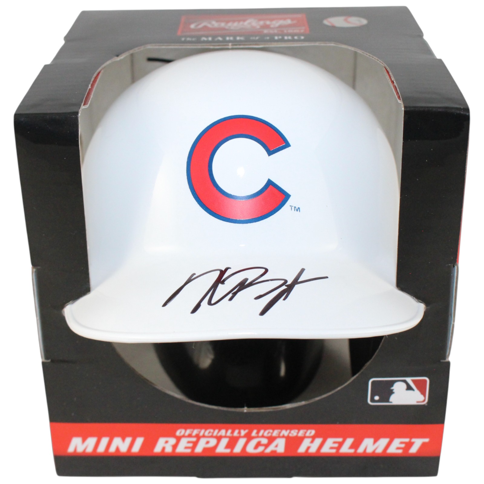 Kris Bryant Autographed Chicago Cubs White Mini Batting Helmet Fanatics 53284 1 Kris Bryant Autographed Chicago Cubs White Mini Batting Helmet Fanatics 53284