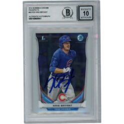 Kris Bryant Autographed 2014 Bowman Chrome #BCP25 Slabbed Card Beckett 54570