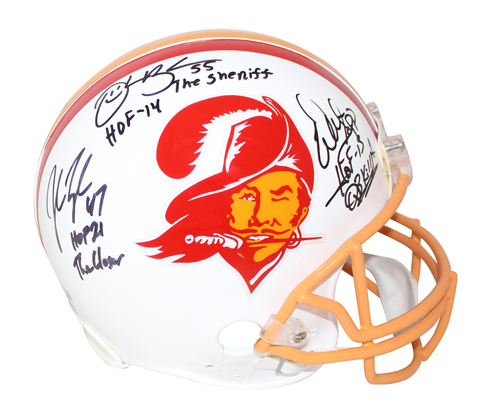 Buccaneers Hall Of Famers Signed Authentic 1976 TB Helmet 3 sigs BAS
