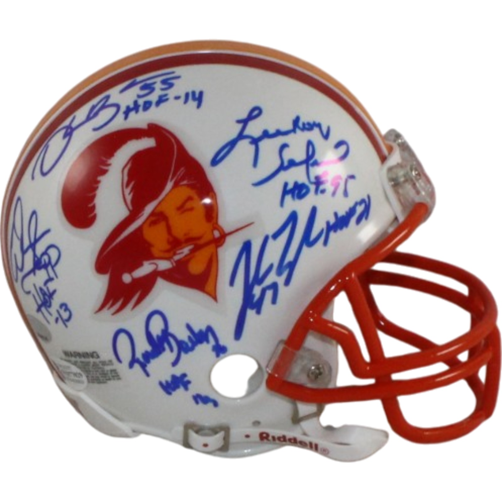 Lee Roy Selmon +4 Tampa Bay Buccaneers Signed 75-96 Mini Helmet Beckett 57280 1 Lee Roy Selmon +4 Tampa Bay Buccaneers Signed 75-96 Mini Helmet Beckett 57280