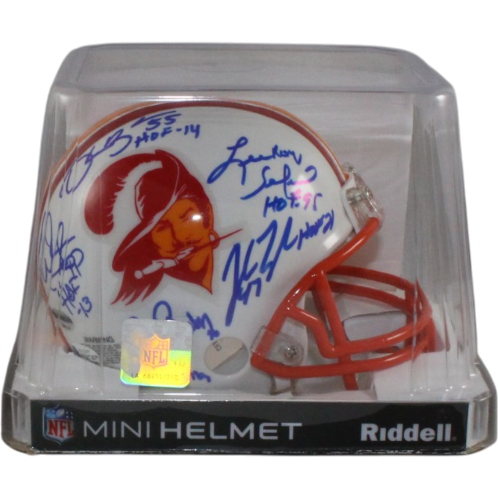 Lee Roy Selmon +4 Tampa Bay Buccaneers Signed 75-96 Mini Helmet Beckett 57280 10 Lee Roy Selmon +4 Tampa Bay Buccaneers Signed 75-96 Mini Helmet Beckett 57280