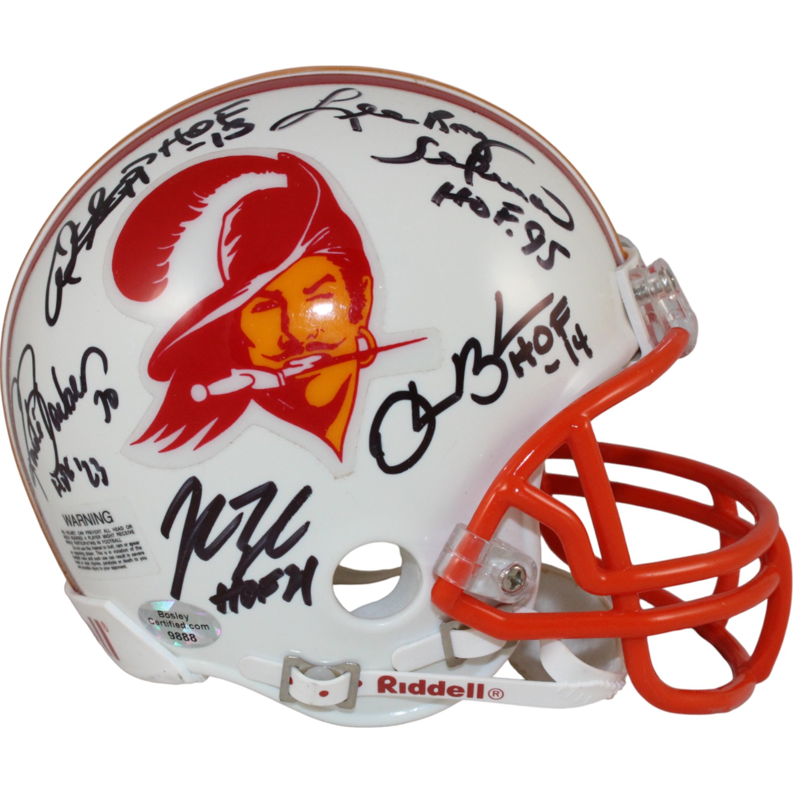 Selmon Sapp Lynch Brooks Barber Tampa Bay Buccaneers Mini Helmet Beckett 51008